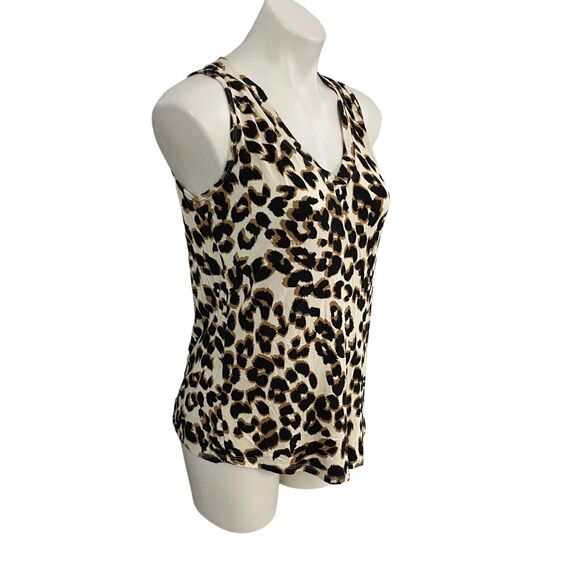 Maurices Top Womens Medium Animal Print Shirt Sleeveless Work Office Casual - Picture 2 of 12